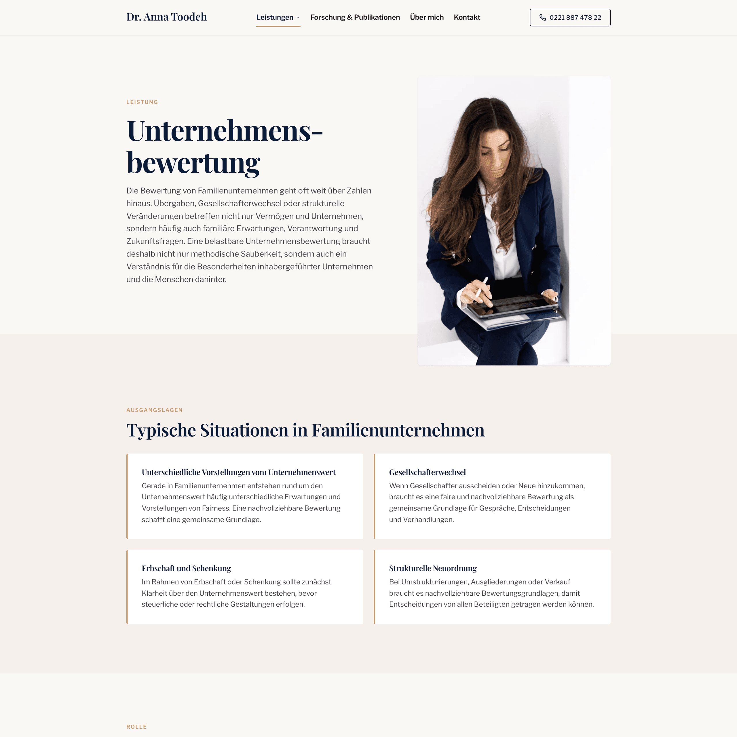 Dr. Anna Toodeh – Unternehmensbewertung Desktop