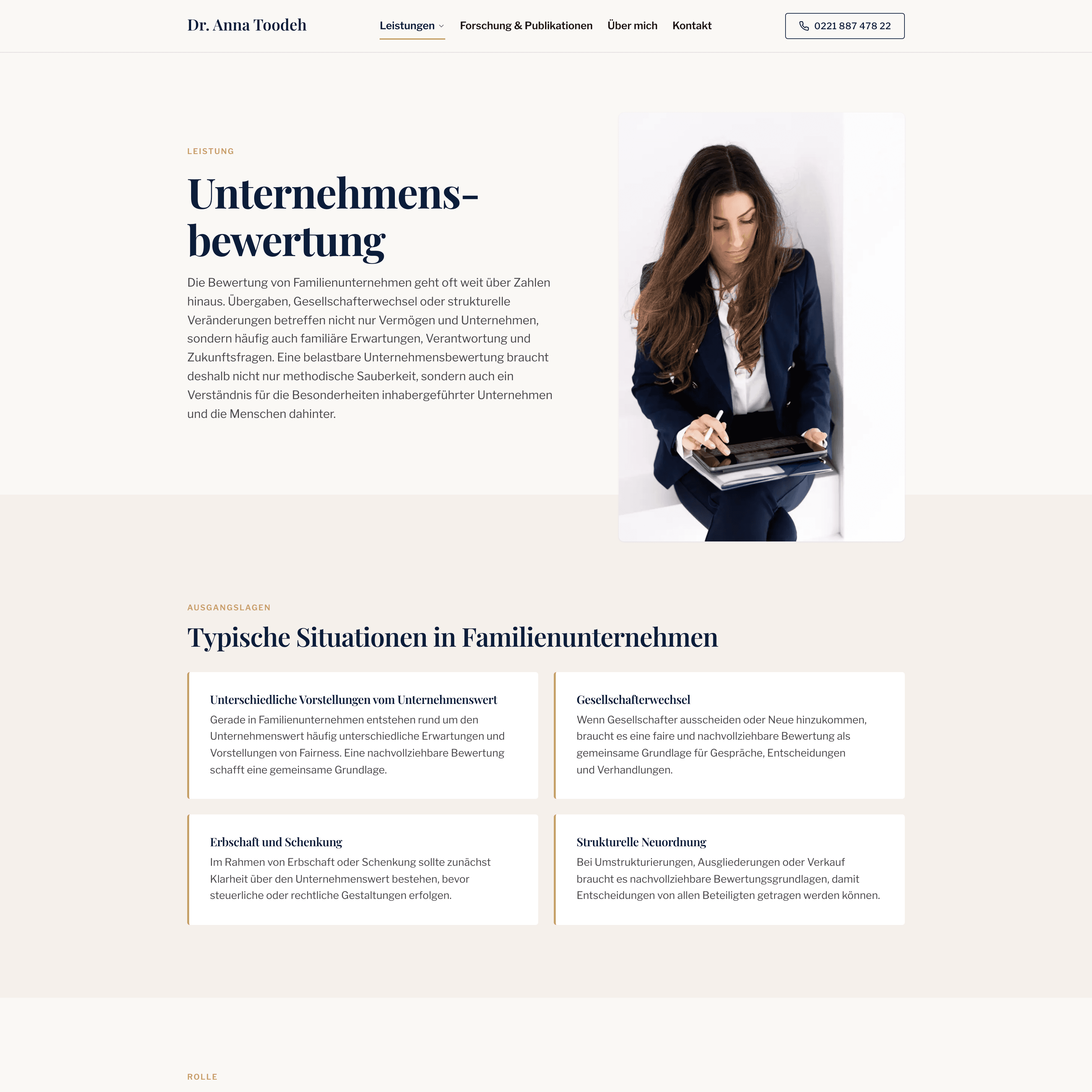Dr. Anna Toodeh – Unternehmensbewertung Desktop