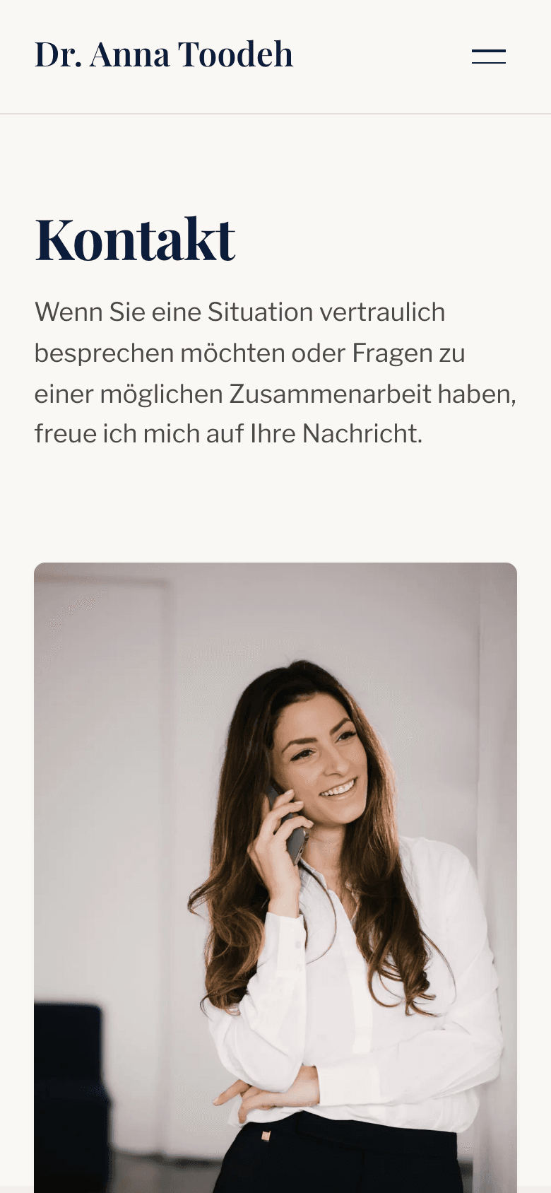 Dr. Anna Toodeh – Kontakt Mobile
