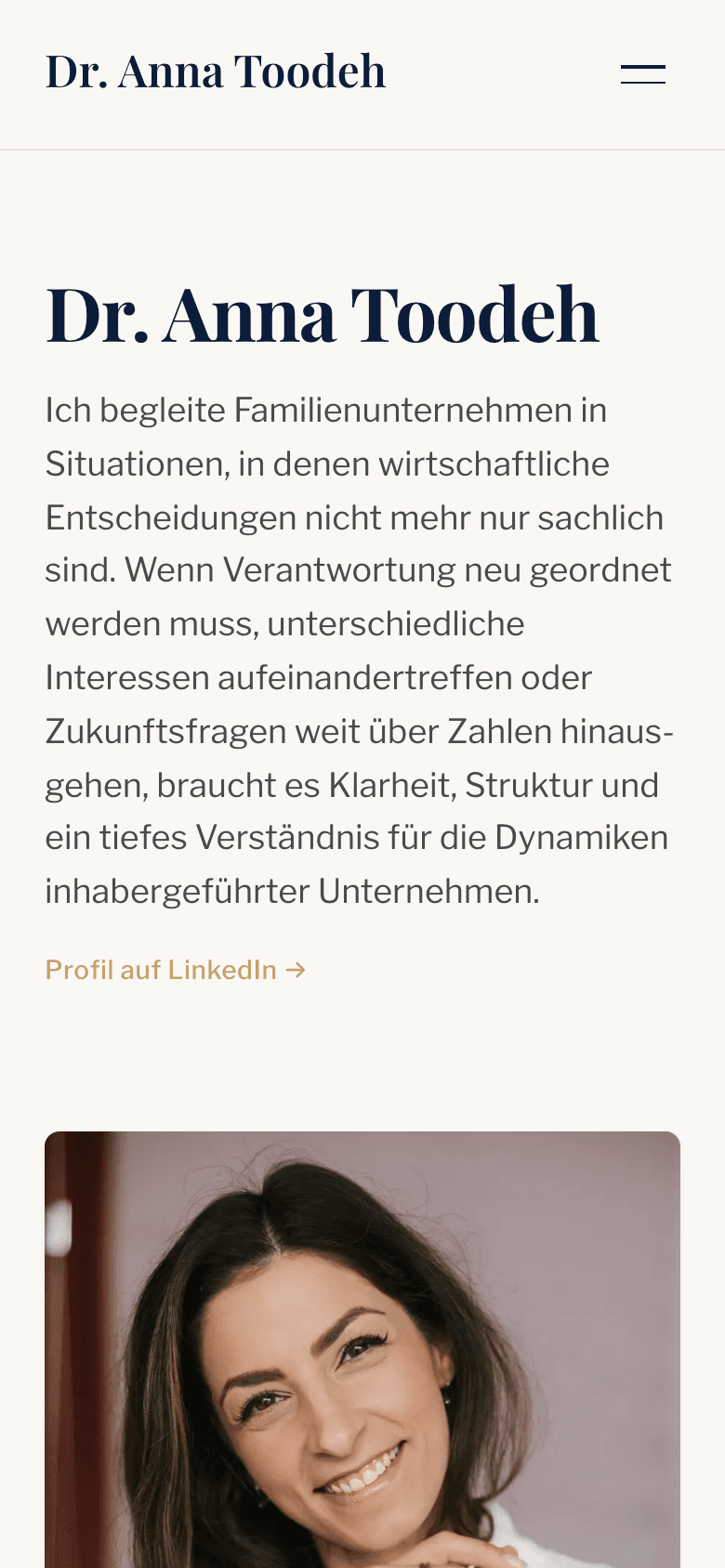 Dr. Anna Toodeh – Über mich Mobile