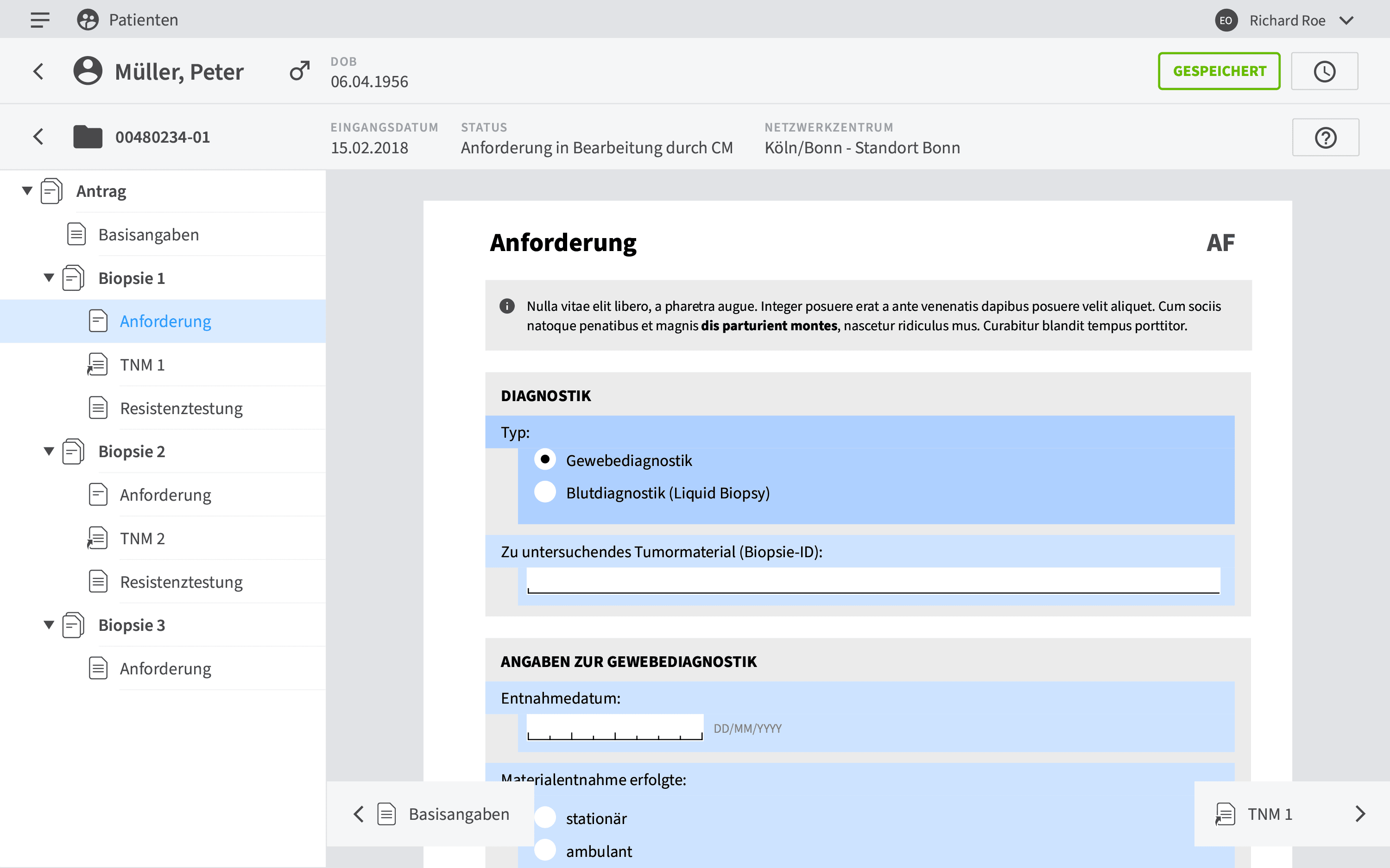 Clinical Documentation System – Gespeichert