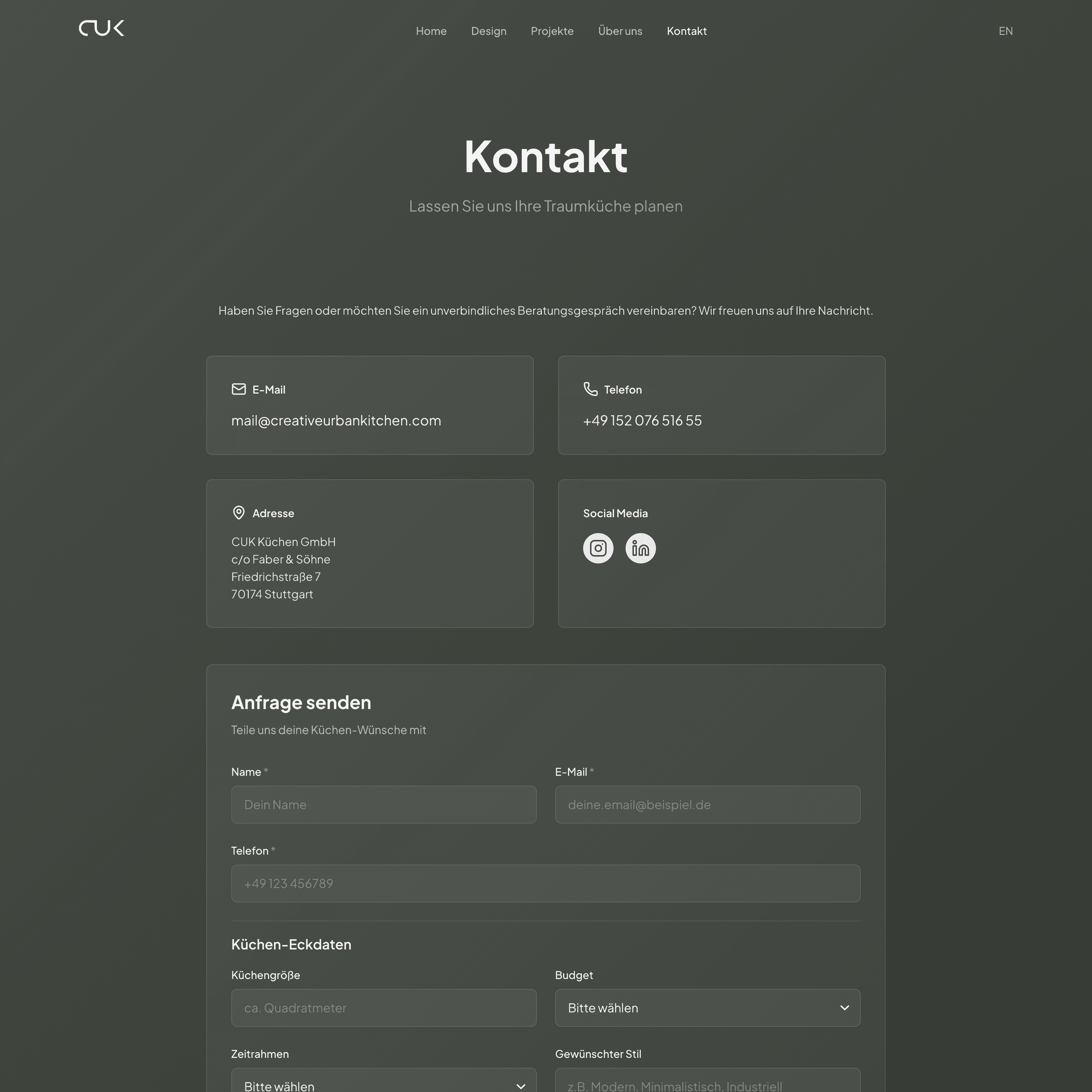 Creative Urban Kitchen – Kontakt Desktop