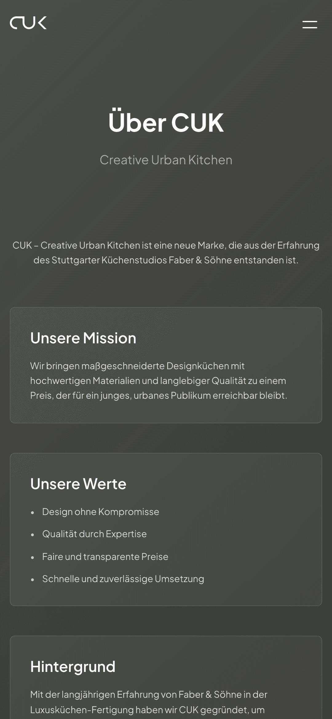 Creative Urban Kitchen – Über uns Mobile