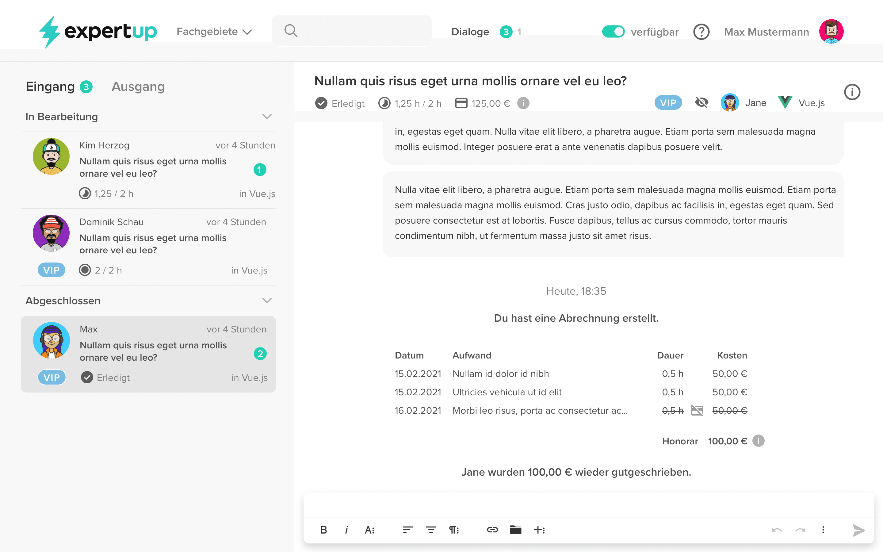 ExpertUp – Dialog