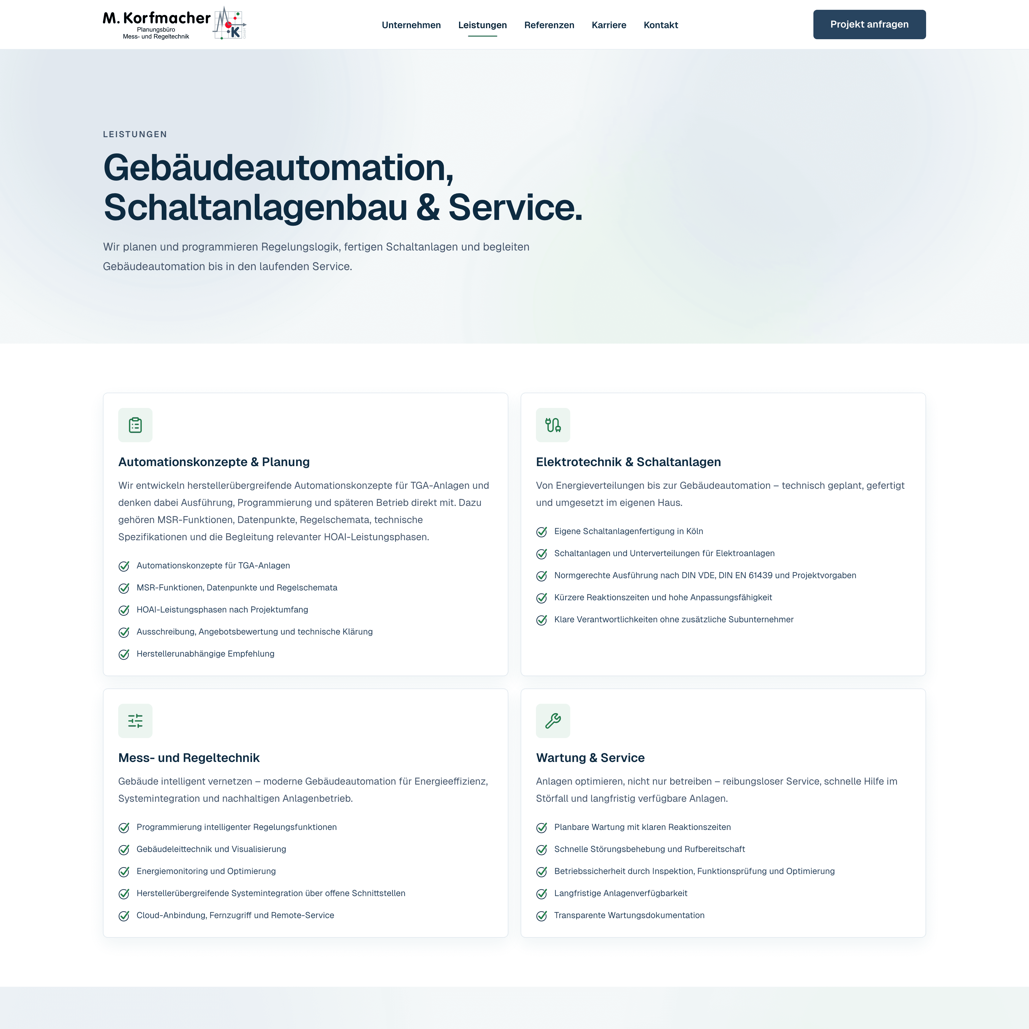 M. Korfmacher GmbH – Leistungen