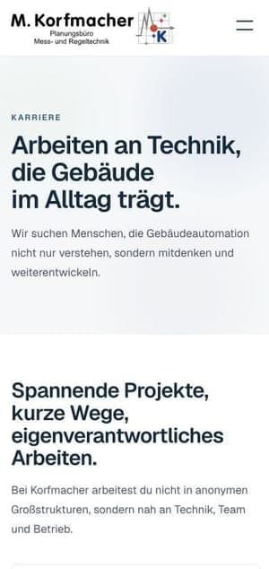 M. Korfmacher GmbH – Karriere Mobile