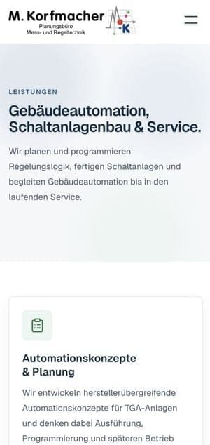 M. Korfmacher GmbH – Leistungen Mobile