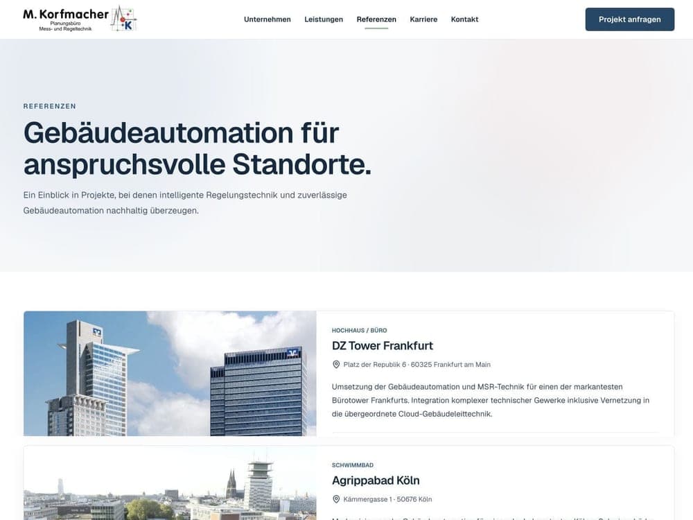 M. Korfmacher GmbH – Referenzen Desktop