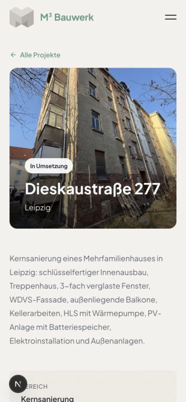 M³ Bauwerk – Dieskaustraße 277 Mobile