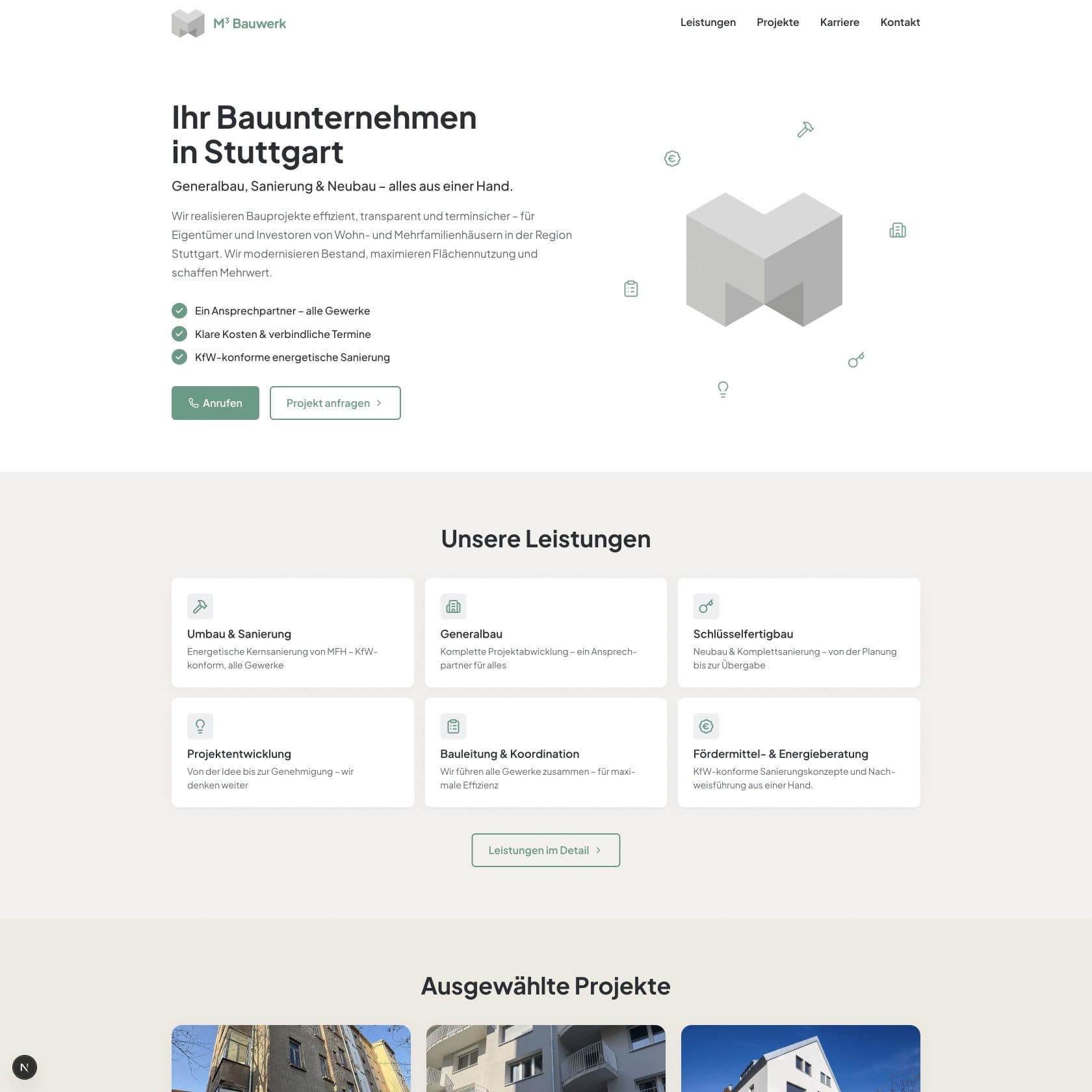M³ Bauwerk – Home Desktop