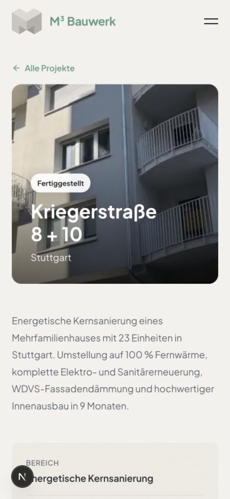 M³ Bauwerk – Kriegerstraße 8 + 10 Mobile
