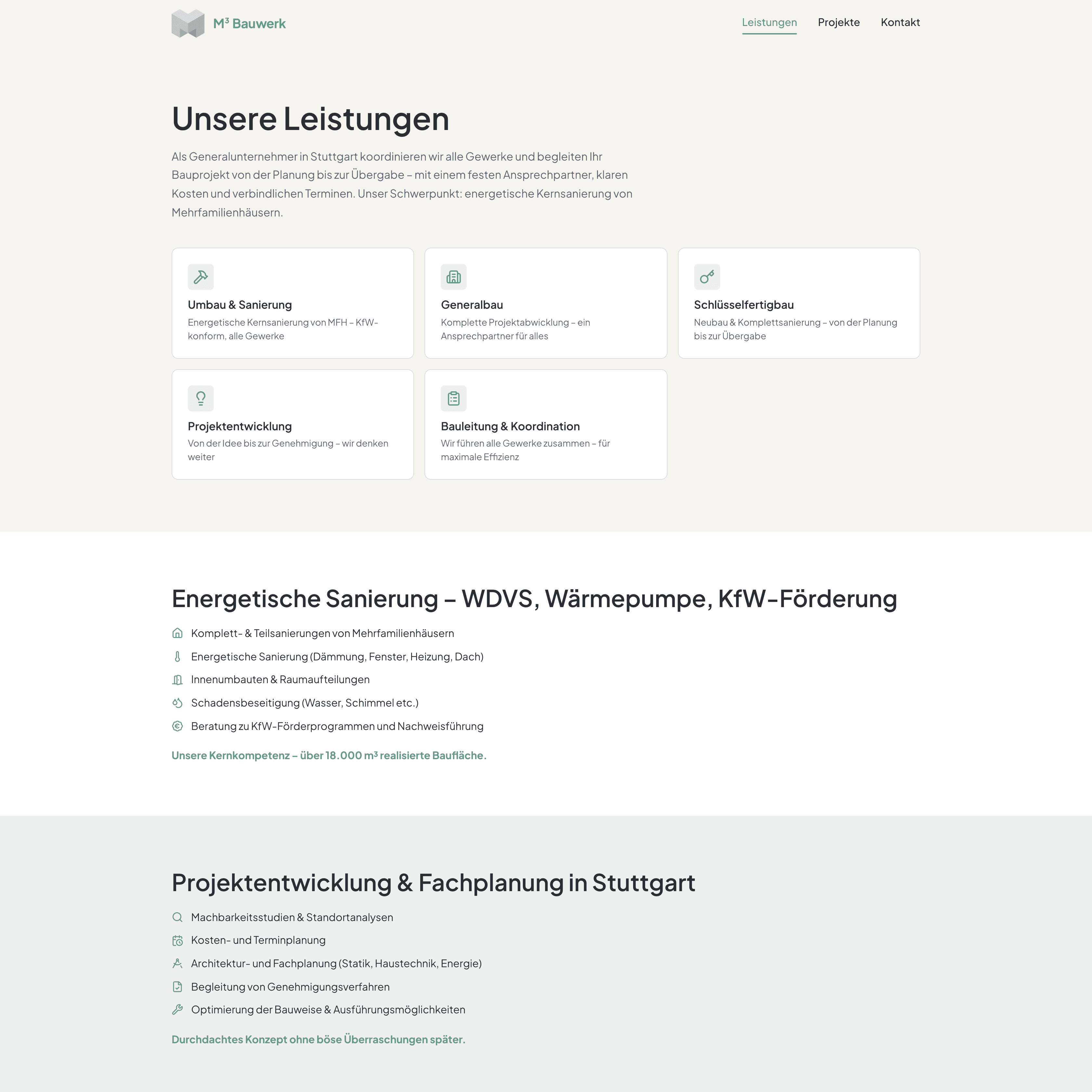 M³ Bauwerk – Leistungen