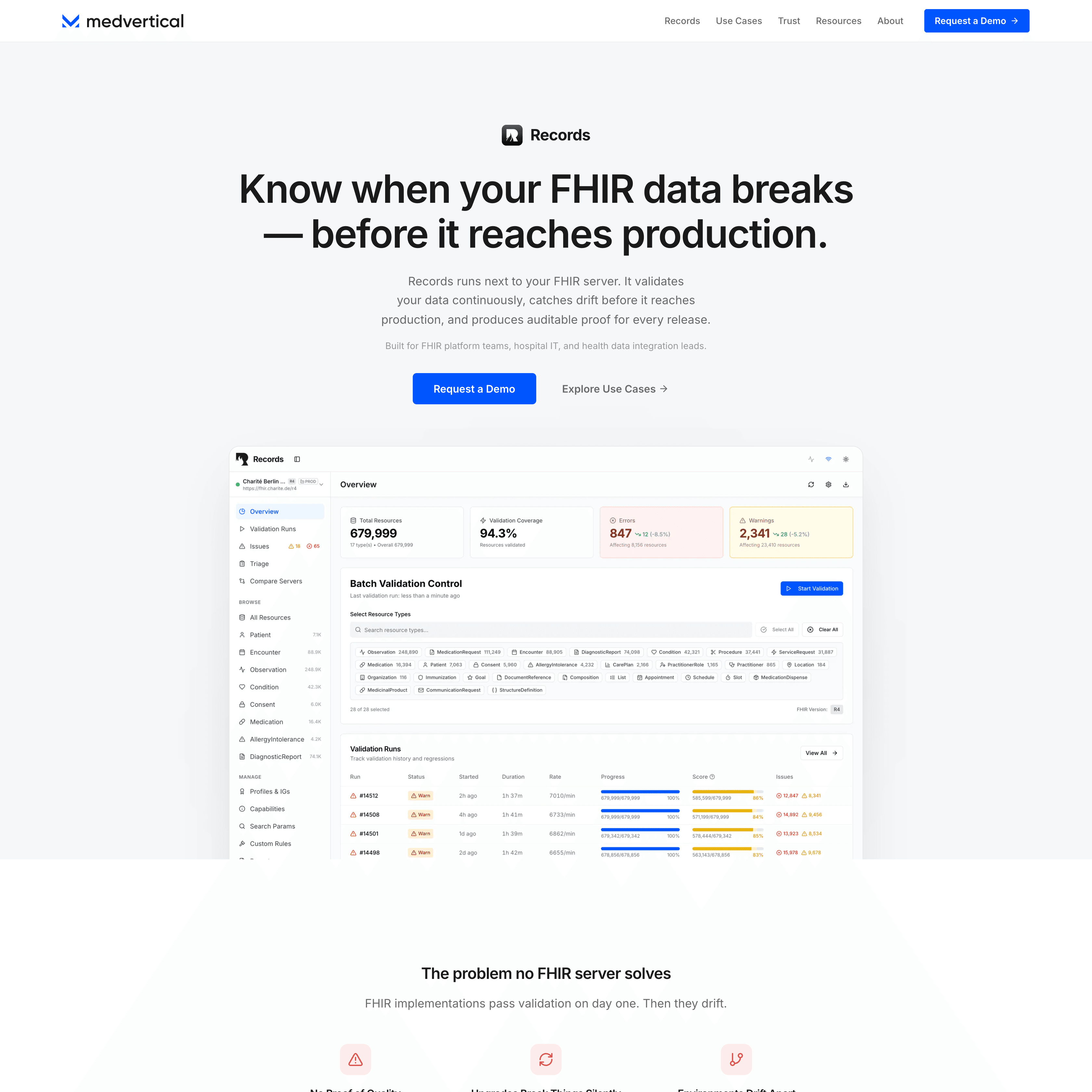 MedVertical – Startseite Desktop