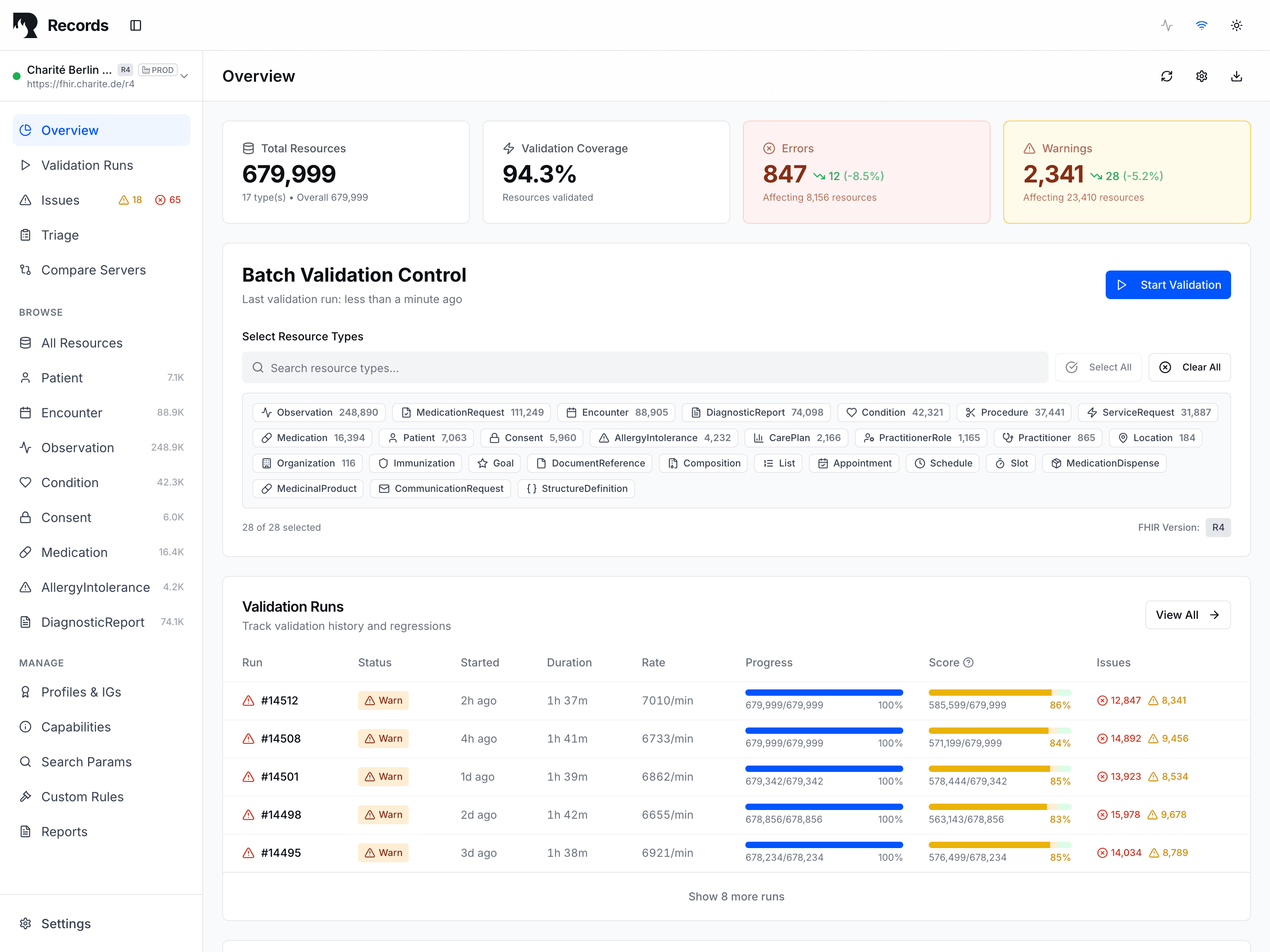Records – Dashboard