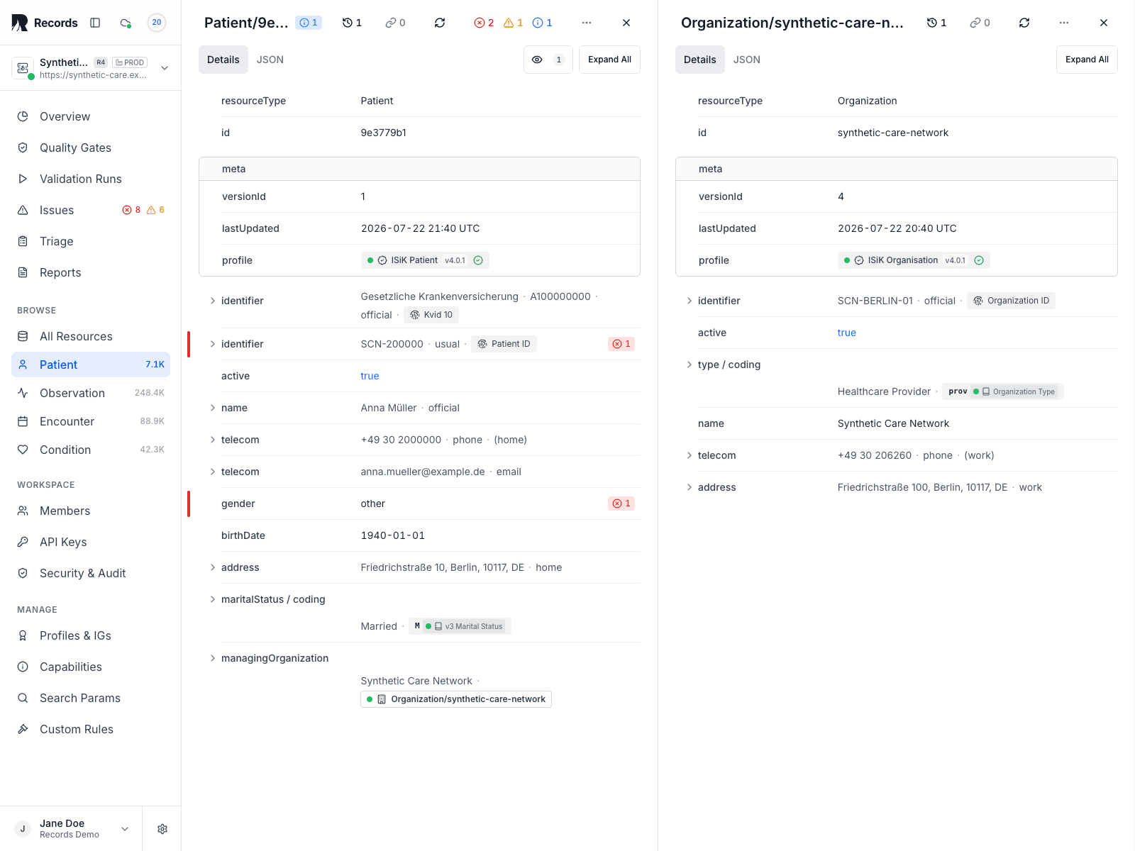 Records – Browse · Verknüpfte Ressource