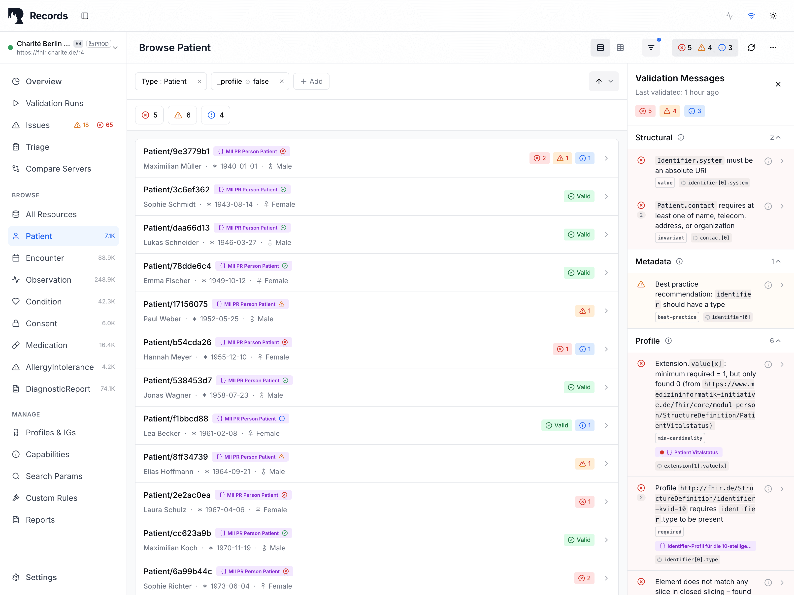 Records – Kartenansicht