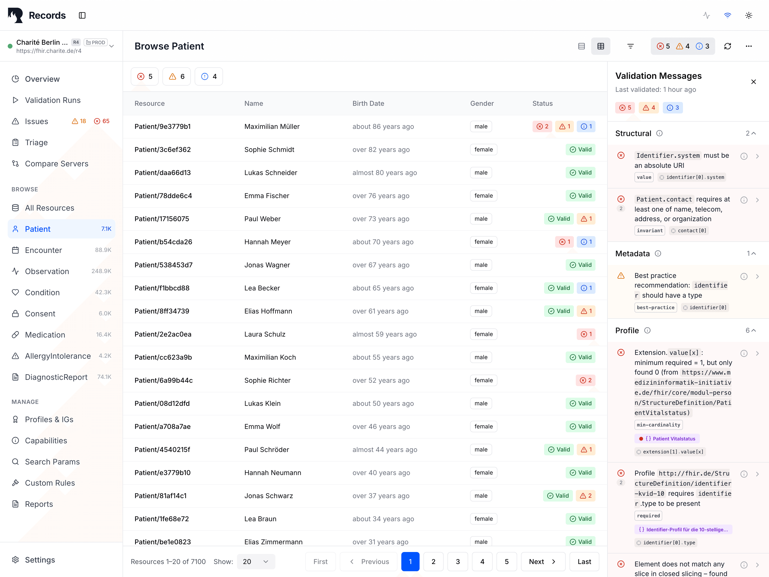 Records – Tabelle + Validierung