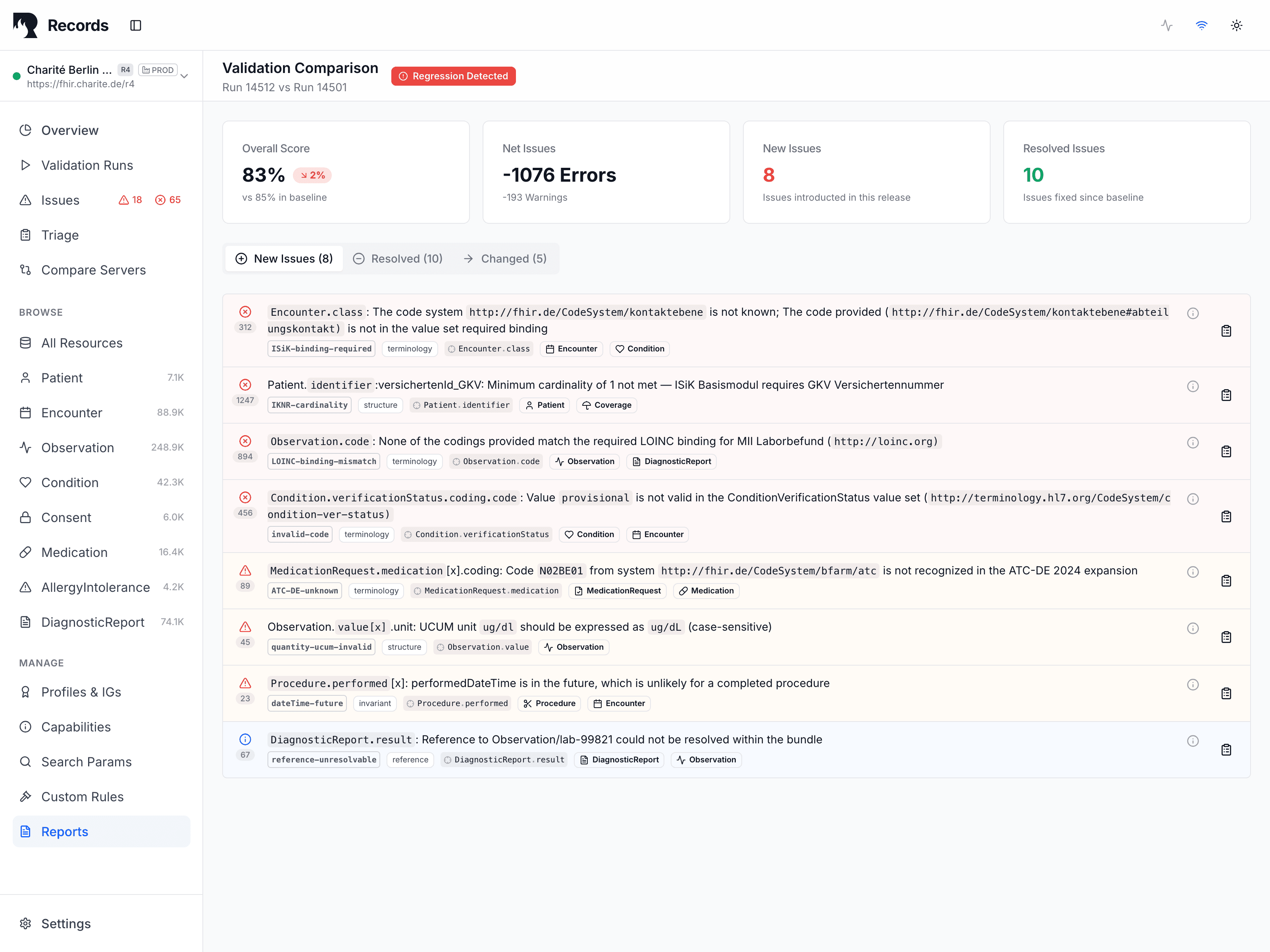 Records – Vergleich