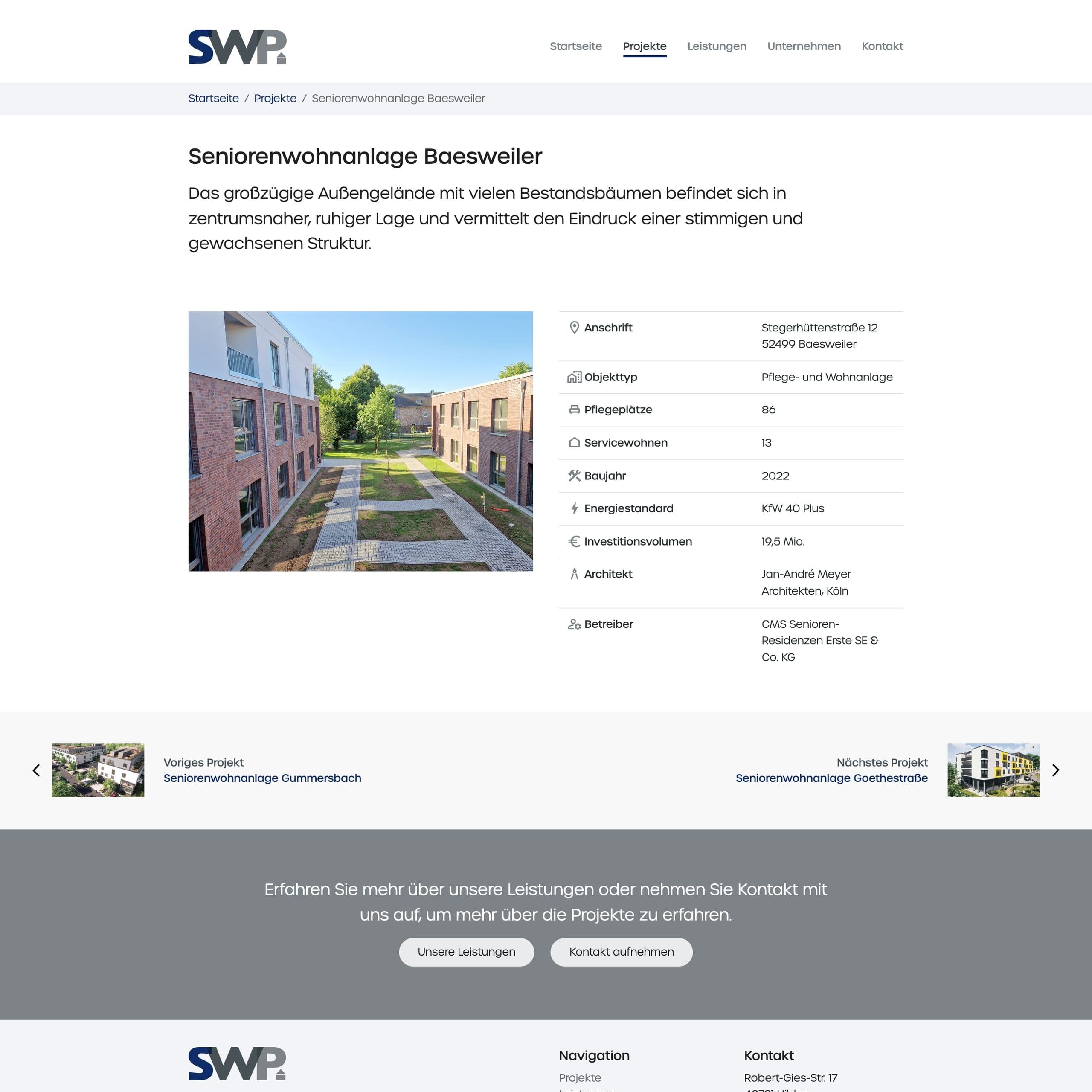 SWP Beteiligungen – Projekt Detail