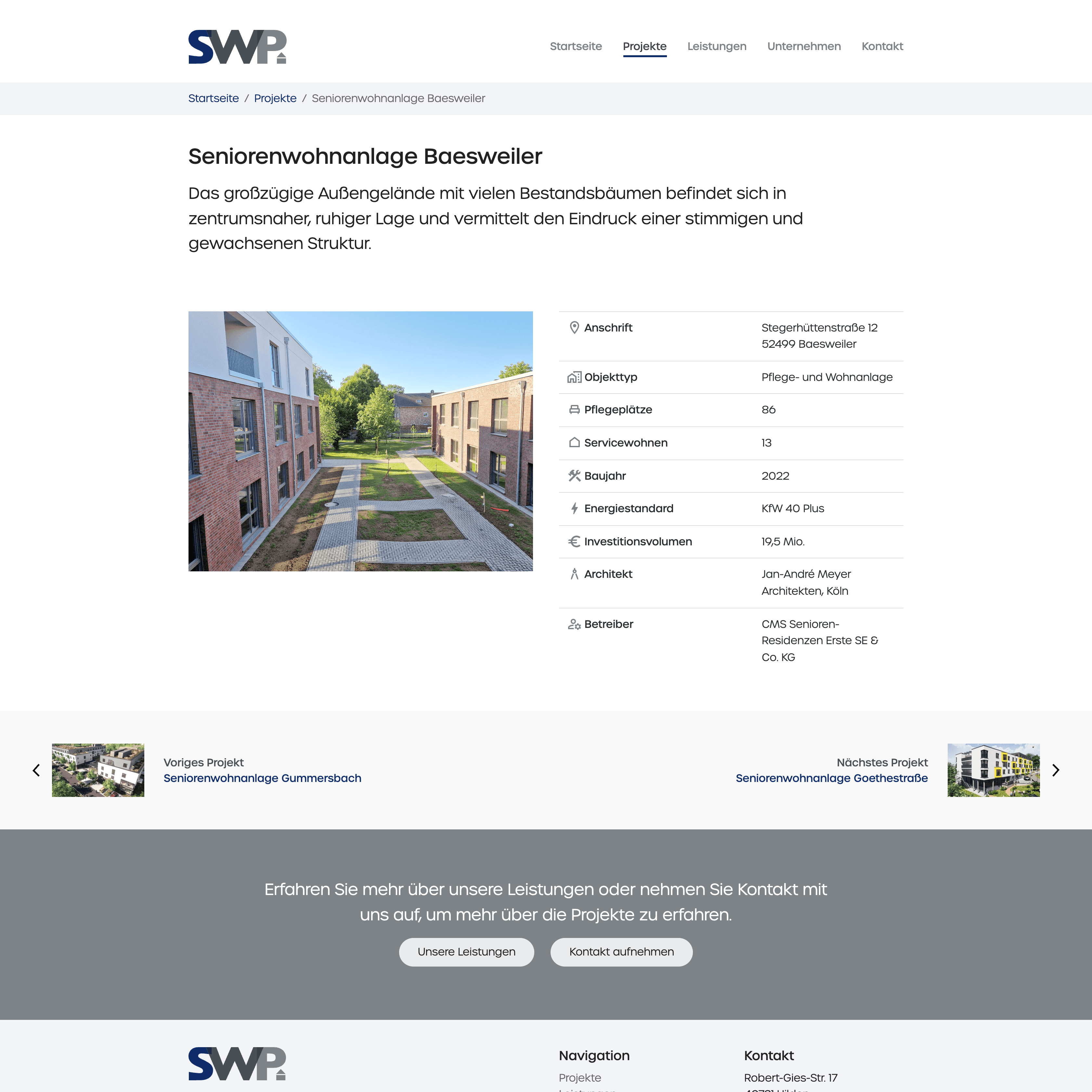 SWP Beteiligungen – Projekt Detail