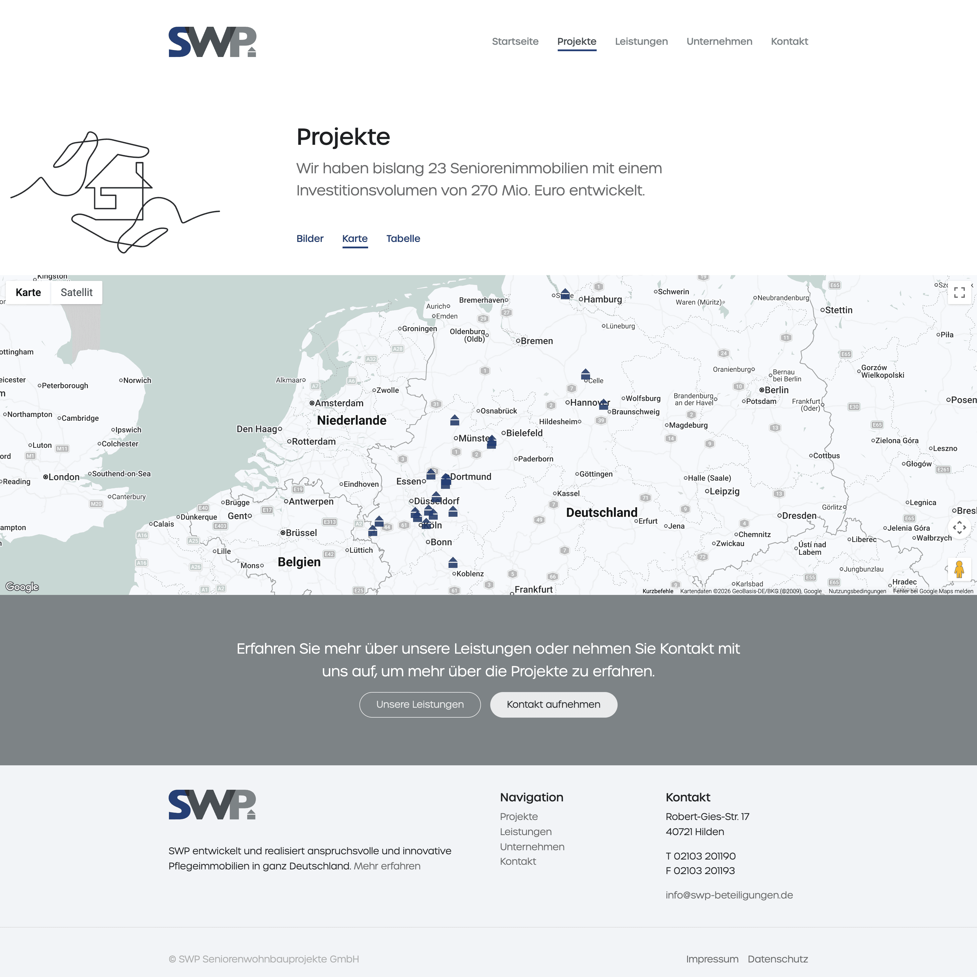 SWP Beteiligungen – Projekte (Karte)