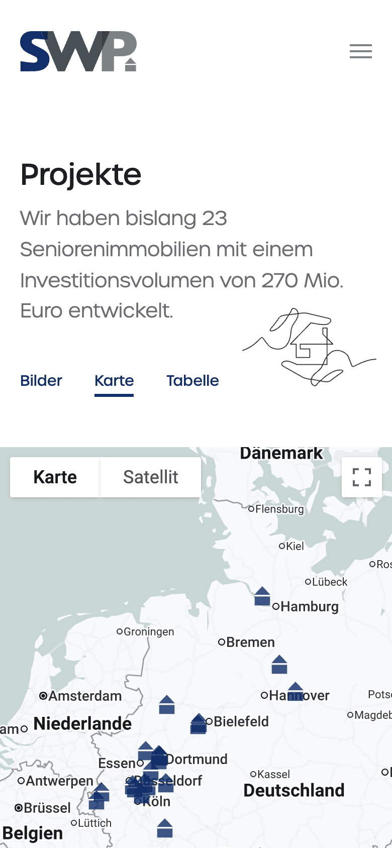 SWP Beteiligungen – Projekte (Karte)